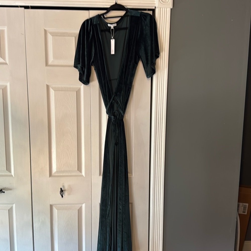 Green velvet dress